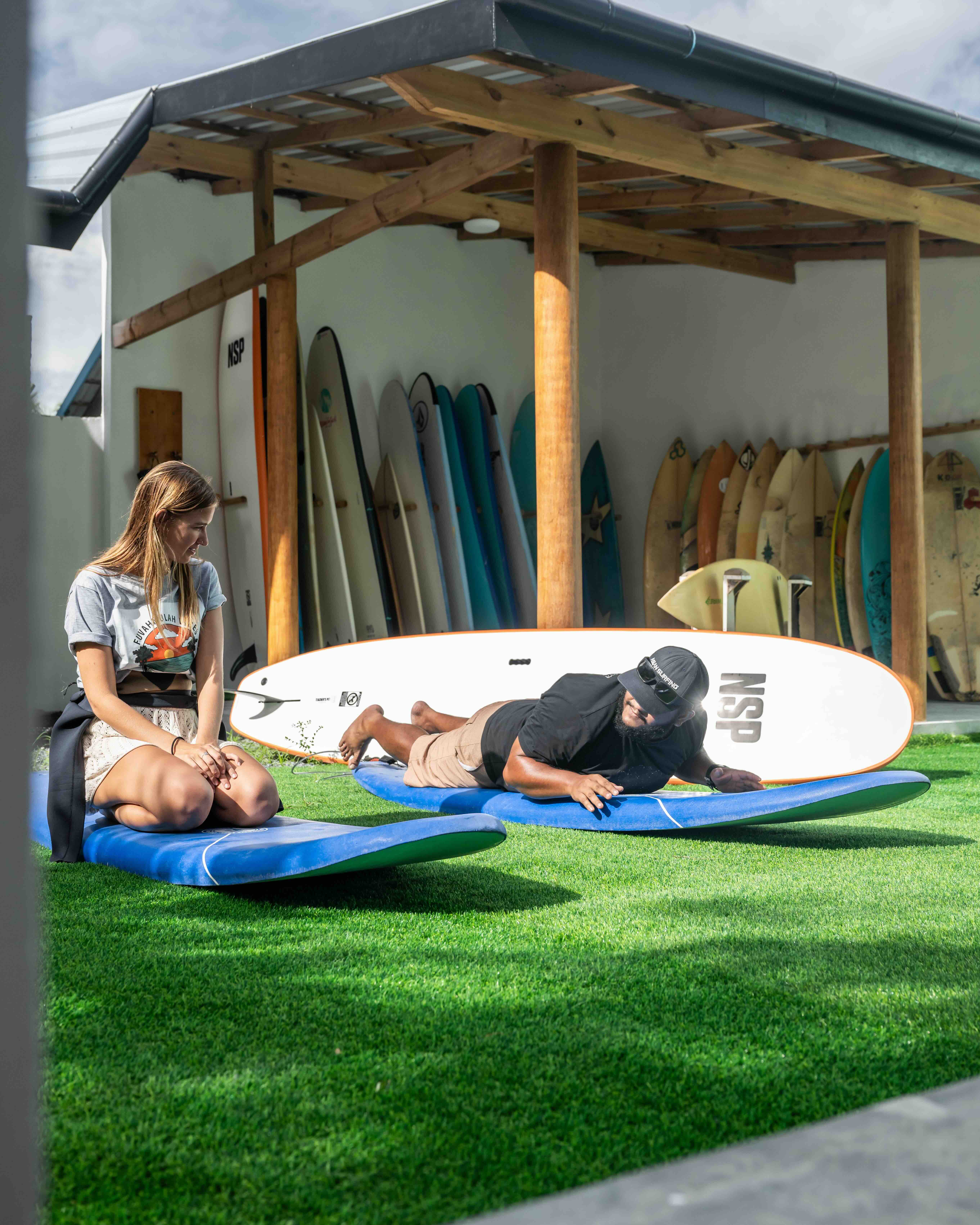 Jake learning how to surf